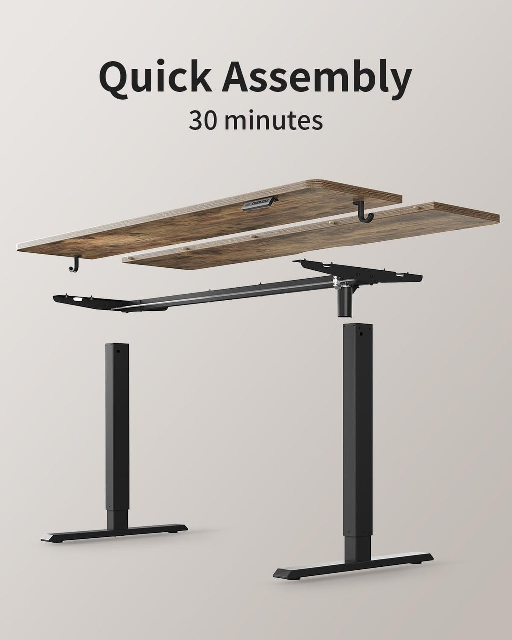 Electric Standing Desk, 48 X 24 Inches Height Adjustable Stand up Desk, Sit Stand Home Office Desk, Computer Desk, Rustic Brown